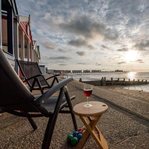 Hire out the home's beach hut and make sundowners here part of your new routine