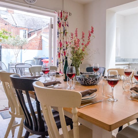 Open up the French doors and let the fresh air in at meal times