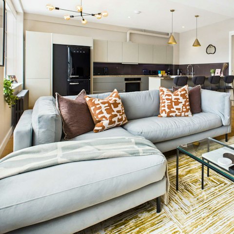 Sink into the sofa after a fun-filled day of sightseeing