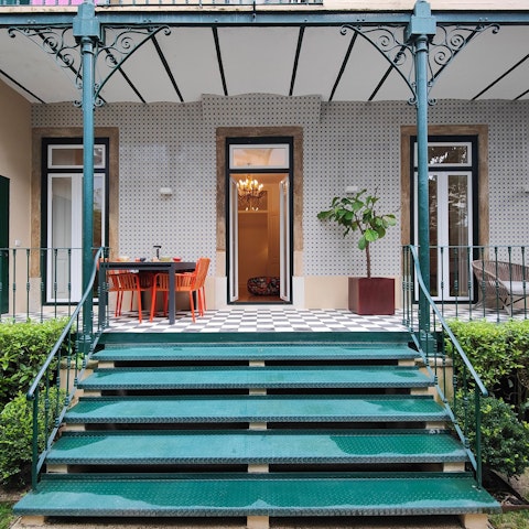 Relax on the private terrace and take shade from the Portuguese sun