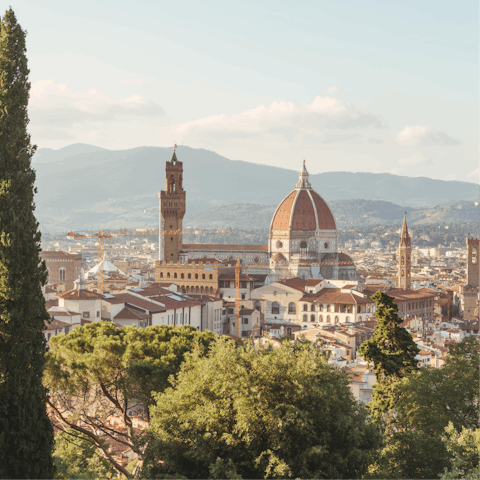Spend a day visiting the galleries and museums of nearby Florence