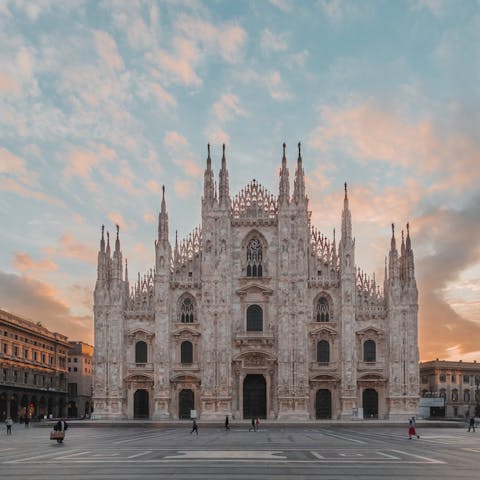 Marvel at the architecture of the Duomo – it's a ten-minute walk