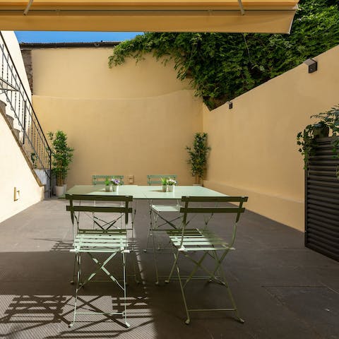 Savour flaky cornettos for breakfast on the terrace