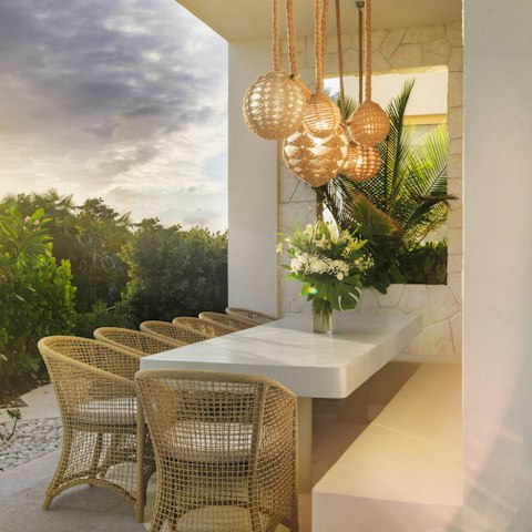Look forward to a sunset seafood supper on the terrace