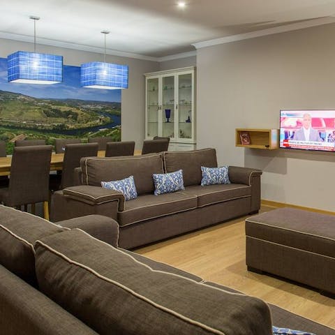 Lounge about and enjoy a cosy movie night