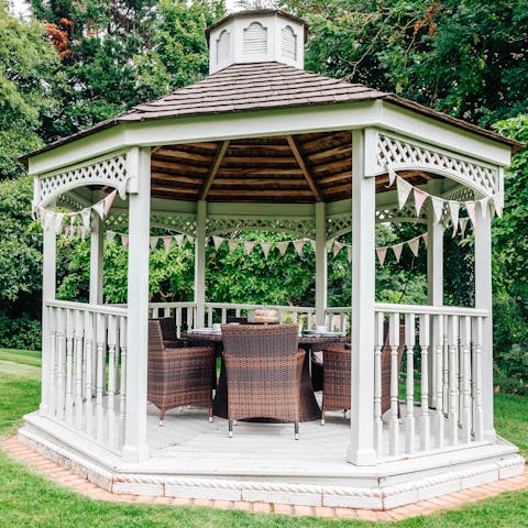 Enjoy a spot of afteroon tea in the serene setting of the home's very own bandstand