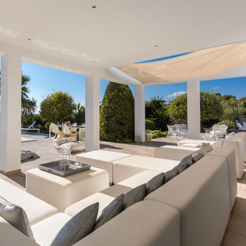 Take a break in one of the outdoor chill-out areas