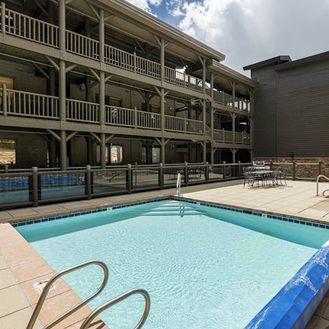 Enjoy a refreshing swim in the shared pool