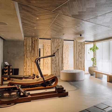 Enjoy a daily workout in the stylish shared fitness room