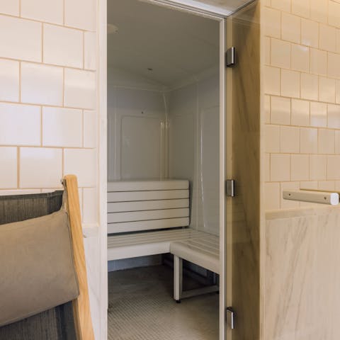 Let off some steam in the sauna and feel your worries slip away