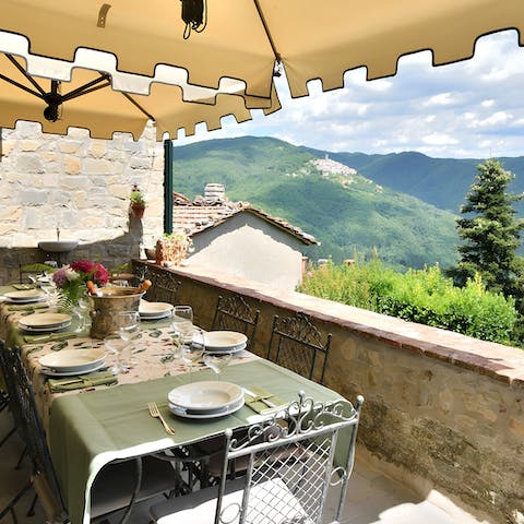 Take in the stunning views while savouring an Italian feast