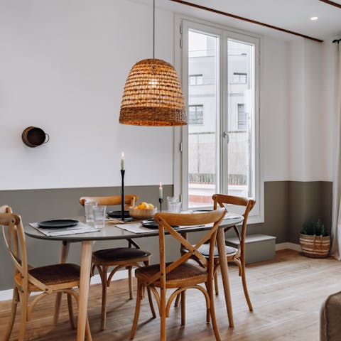 Sit down for a Spanish feast at the dining table