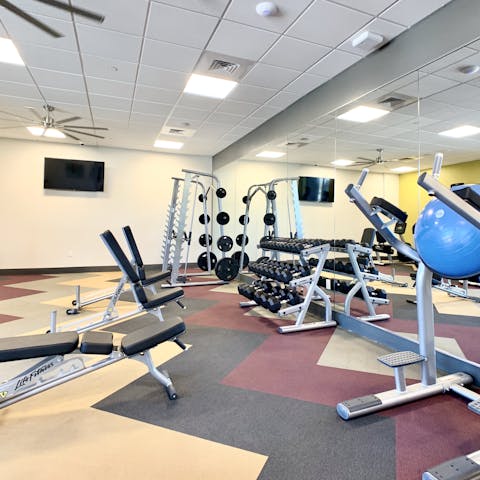 Work out in the shared gym