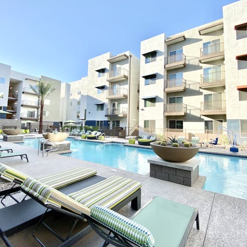 Cool off in the outdoor pool