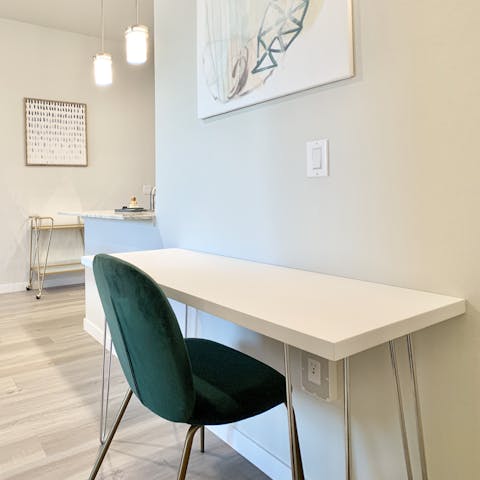 Catch up with work emails at the desk