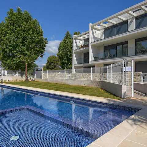 Combat the Mediterranean heat by taking a dip in the shared pool