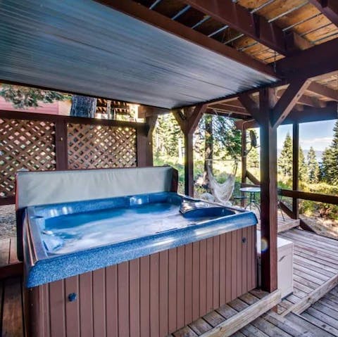 Take a relaxing soak in the hot tub