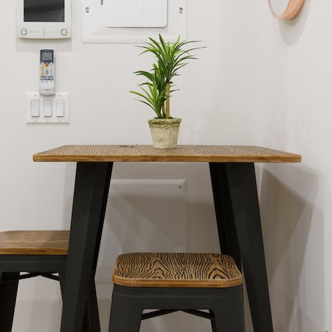 Start your day with coffee at the breakfast corner