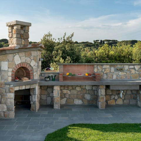 Fire up the barbecue for alfresco dining with panoramic views over the Tuscan hills
