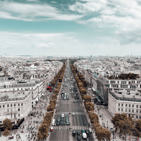 Explore the City of Light, including the Champs-Élysées, a short stroll away