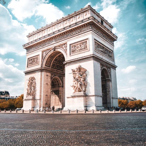 Visit the historic Arc de Triomphe – it’s within walking distance