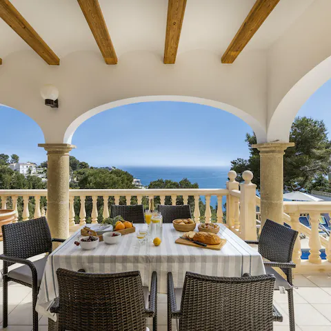 Soak up the dazzling sea views over a lazy alfresco brunch