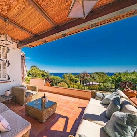 Admire sea views from the terrace – a great spot for a cocktail