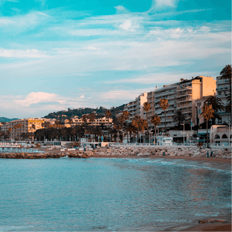 Drive eight minutes to Boulevard de la Croisette
