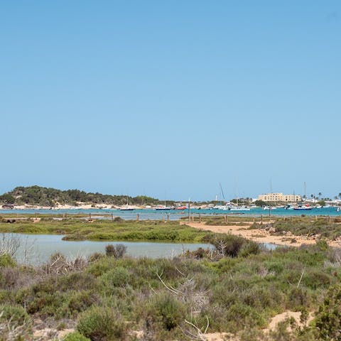 Start your off day with a swim at Estany des Peix, a few steps away