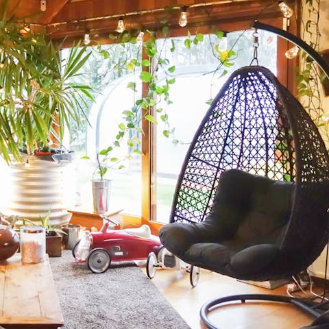 Tuck into your favourite novel on the swinging chair