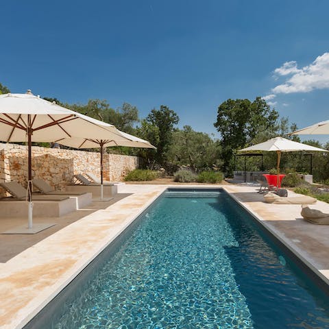 Dive into your private swimming pool to beat the heat