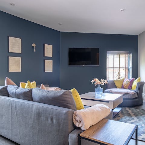 Relax in comfort in the spacious living room