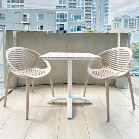 Play card games out on the private balcony