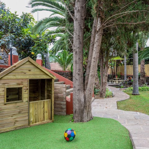 Let the kids kick about in the sheltered playground