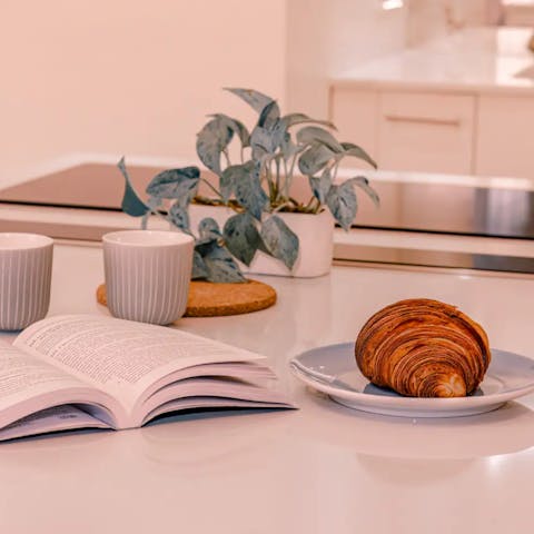 Start your morning with a croissant in the kitchen