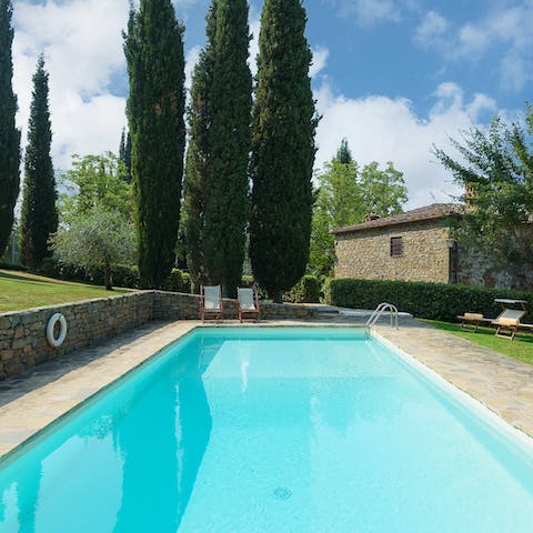 Dive into your private, hillside swimming pool