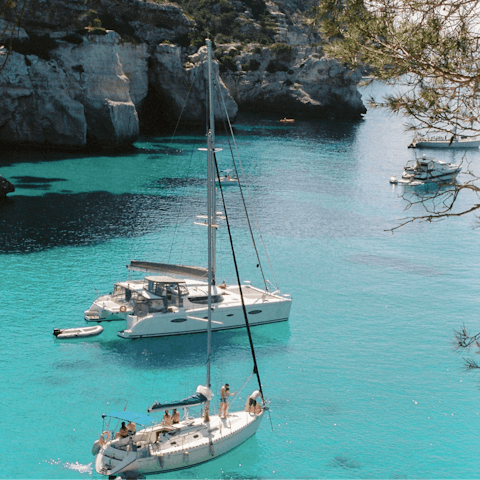 Enjoy the natural beauty of Menorca and its many beaches, the nearest situated just moments away