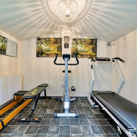 Work up an appetite with the fitness equipment