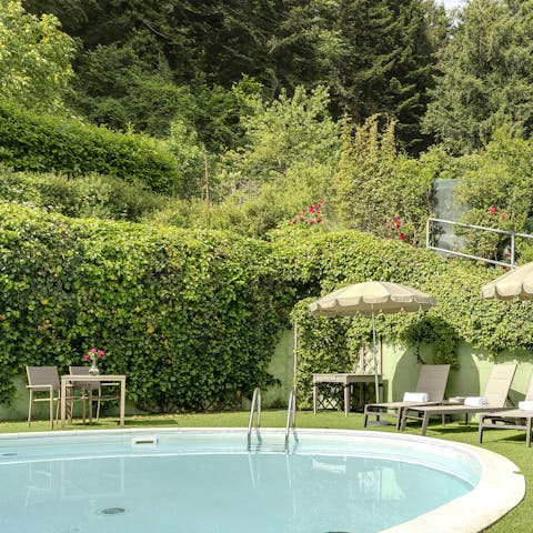 Cool off in the pool, surrounded by nature