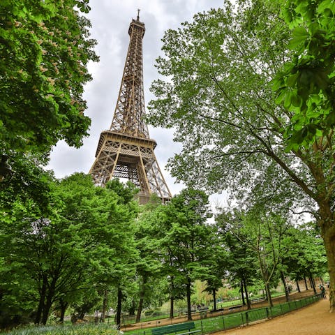 Check out the Eiffel Tower and Champ de Mars – you don't have to walk far