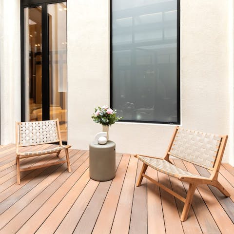 Pop open the Champagne in the terrace space