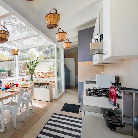 Cook up a storm in the light-filled kitchen