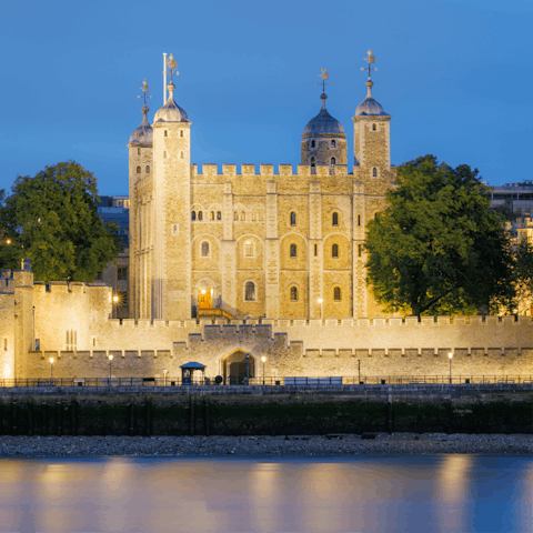 Walk ten minutes to Stepney Green and take the District Line west to the Tower of London