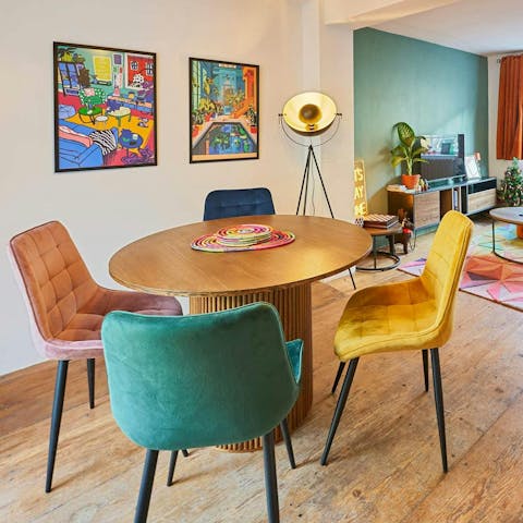 Hatch plans over breakfast from the light-filled dining area
