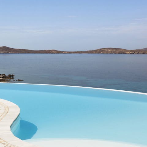 Cool off from the Mykonos sun in the infinity pool