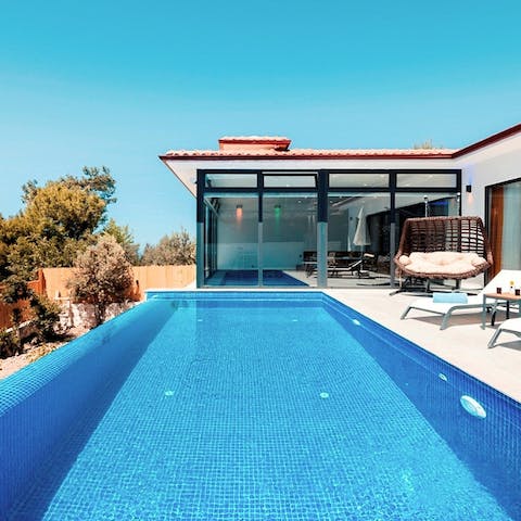 Soak up the glorious Mediterranean sun from the private pool deck