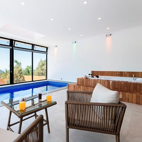 Have your own spa day thanks to an indoor pool