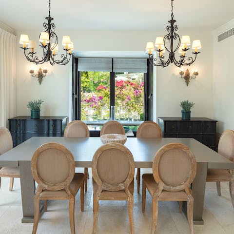 Enjoy a meal in the dining room, cooked by a private chef