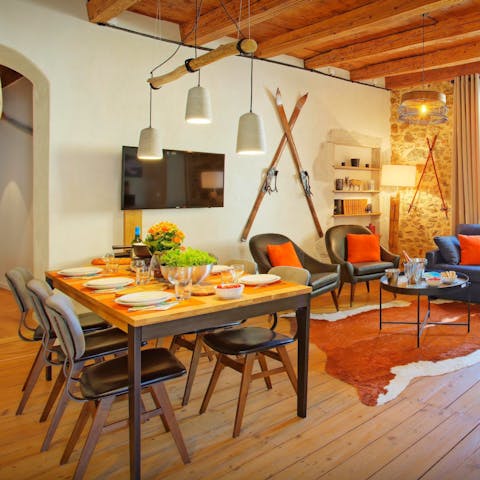 Make good use of the fondue set here for dinner