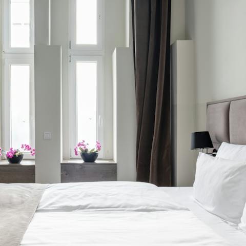 Bank a peaceful night's sleep in the bedrooms overlooking a quiet inner courtyard